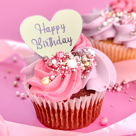 HEART HAPPY BIRTHDAY - METALLIC CHARM TOPPER