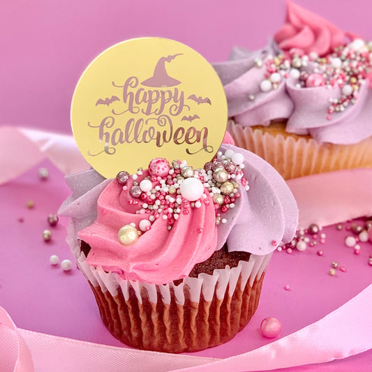 HAPPY HALLOWEEN CIRCLE - METALLIC CHARM TOPPER