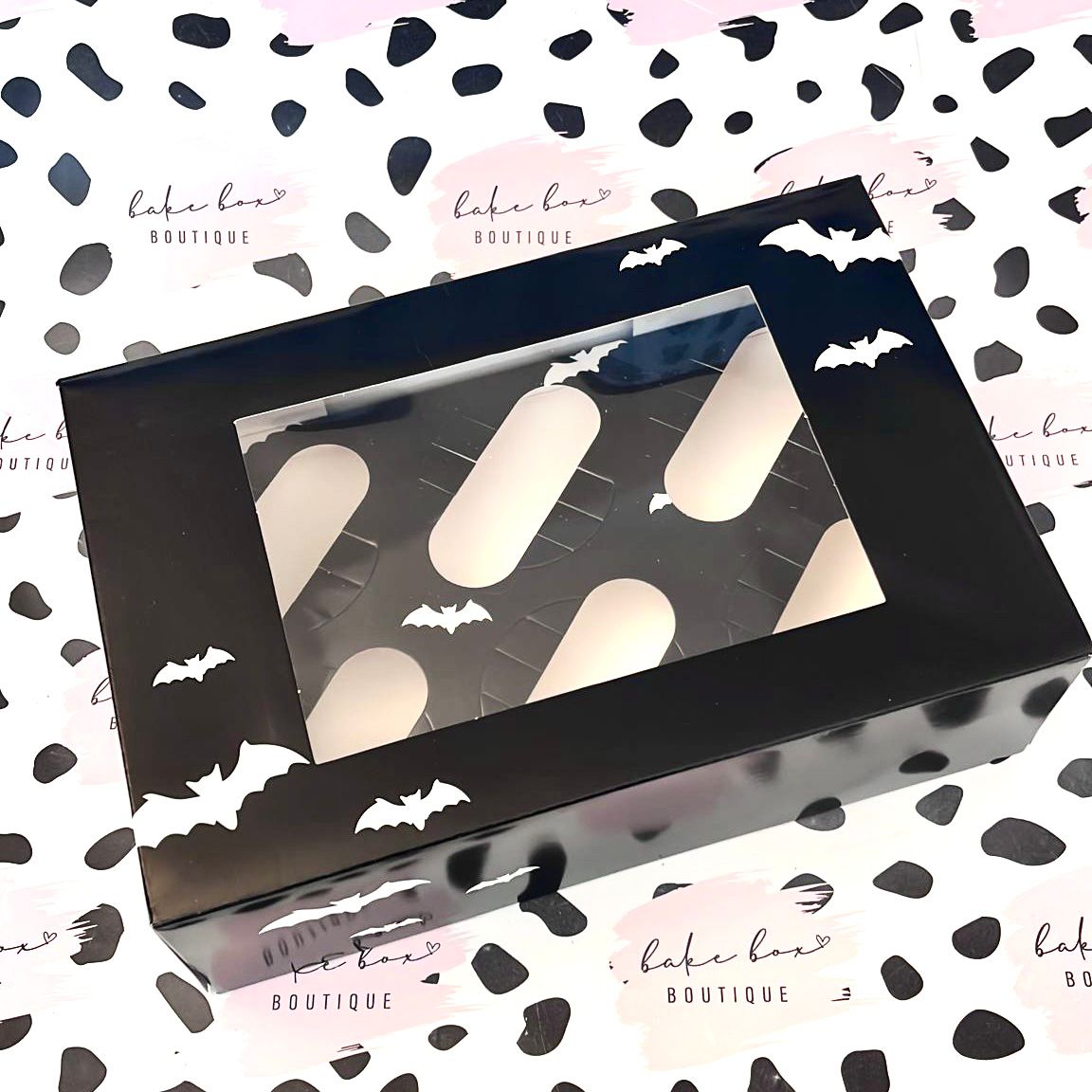 BLACK HALLOWEEN CUPCAKE BOX