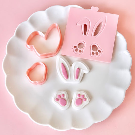 BUNNY EARS AND FEET - RAISED EMBOSSER AND CUTTERS