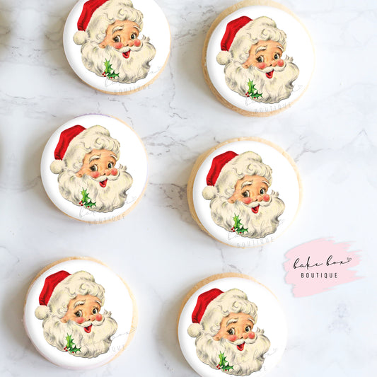 EDIBLE TOPPERS - VINTAGE SANTA RED