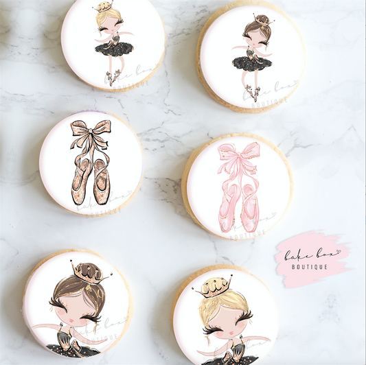 EDIBLE TOPPERS -BALLERINA BLACK AND GOLD