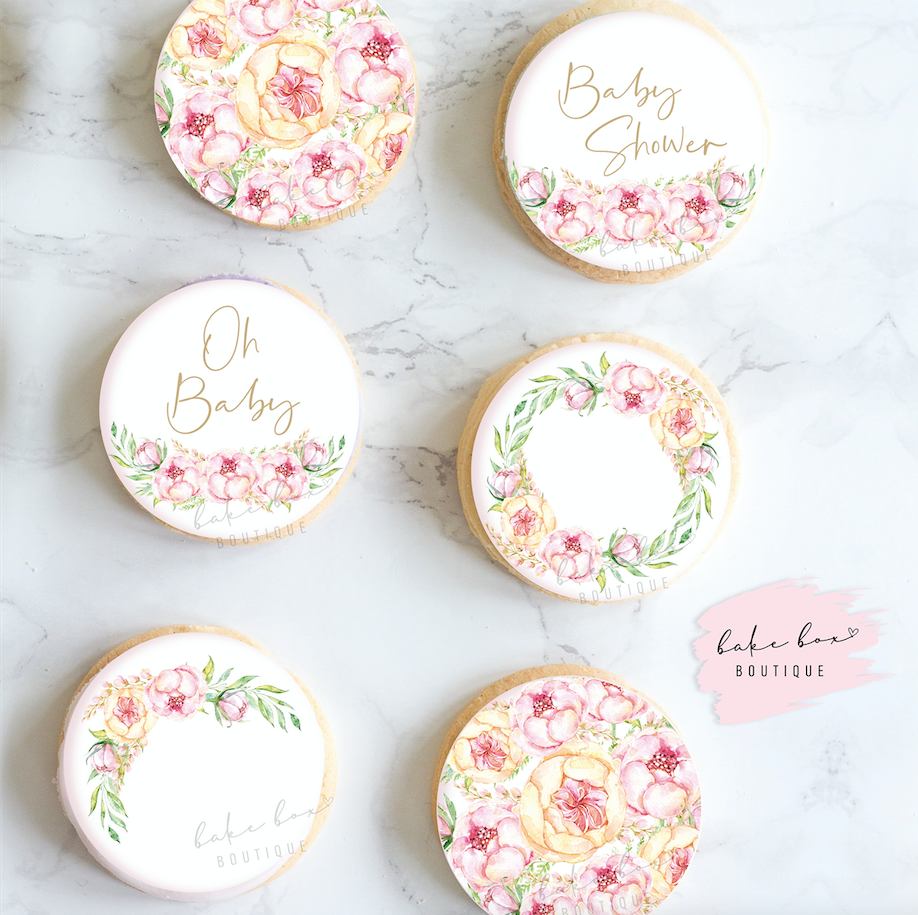 EDIBLE TOPPERS - BABY SHOWER PEONY