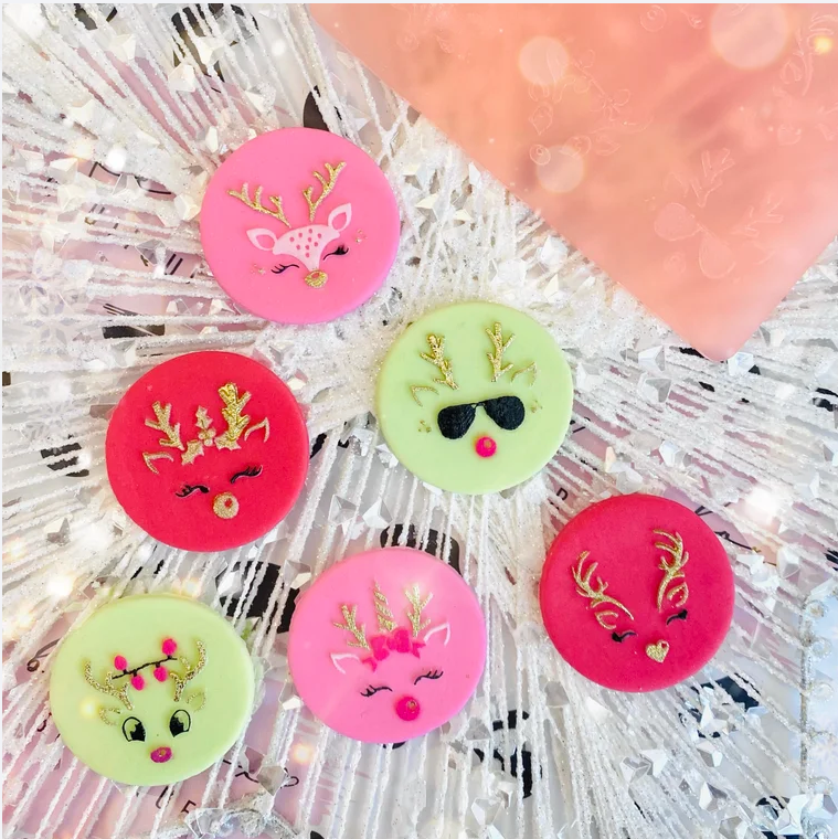 6-IN-1 REINDEER FACES - RAISED EMBOSSER SET