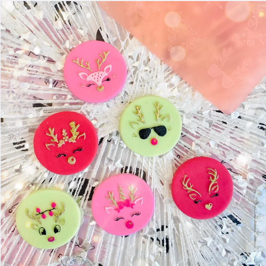 6-IN-1 REINDEER FACES - RAISED EMBOSSER SET