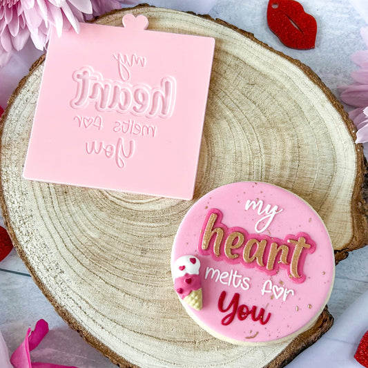 MY HEART MELTS FOR YOU - DOUBLE POP - RAISED EMBOSSER