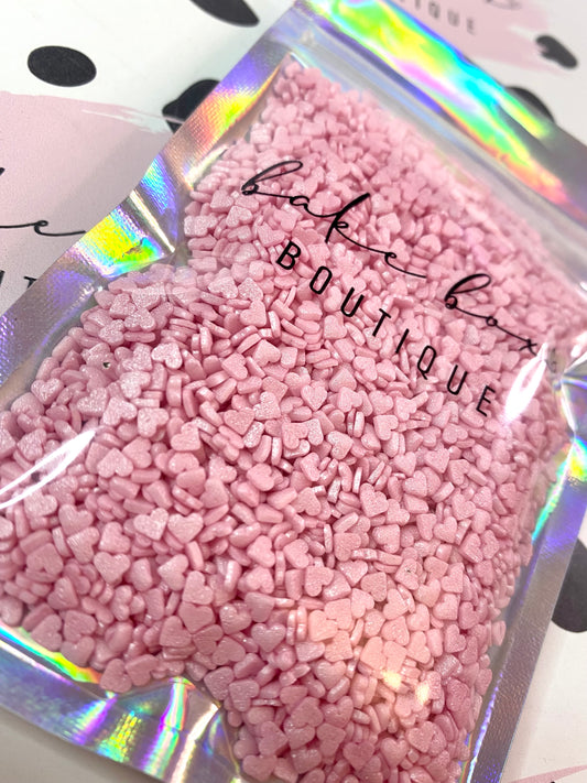 MINI BABY PINK SHIMMER HEARTS