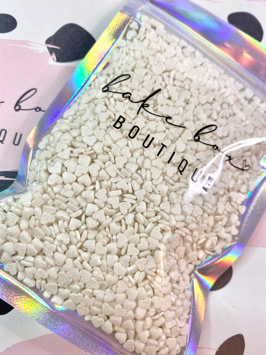 MINI WHITE SHIMMER HEARTS