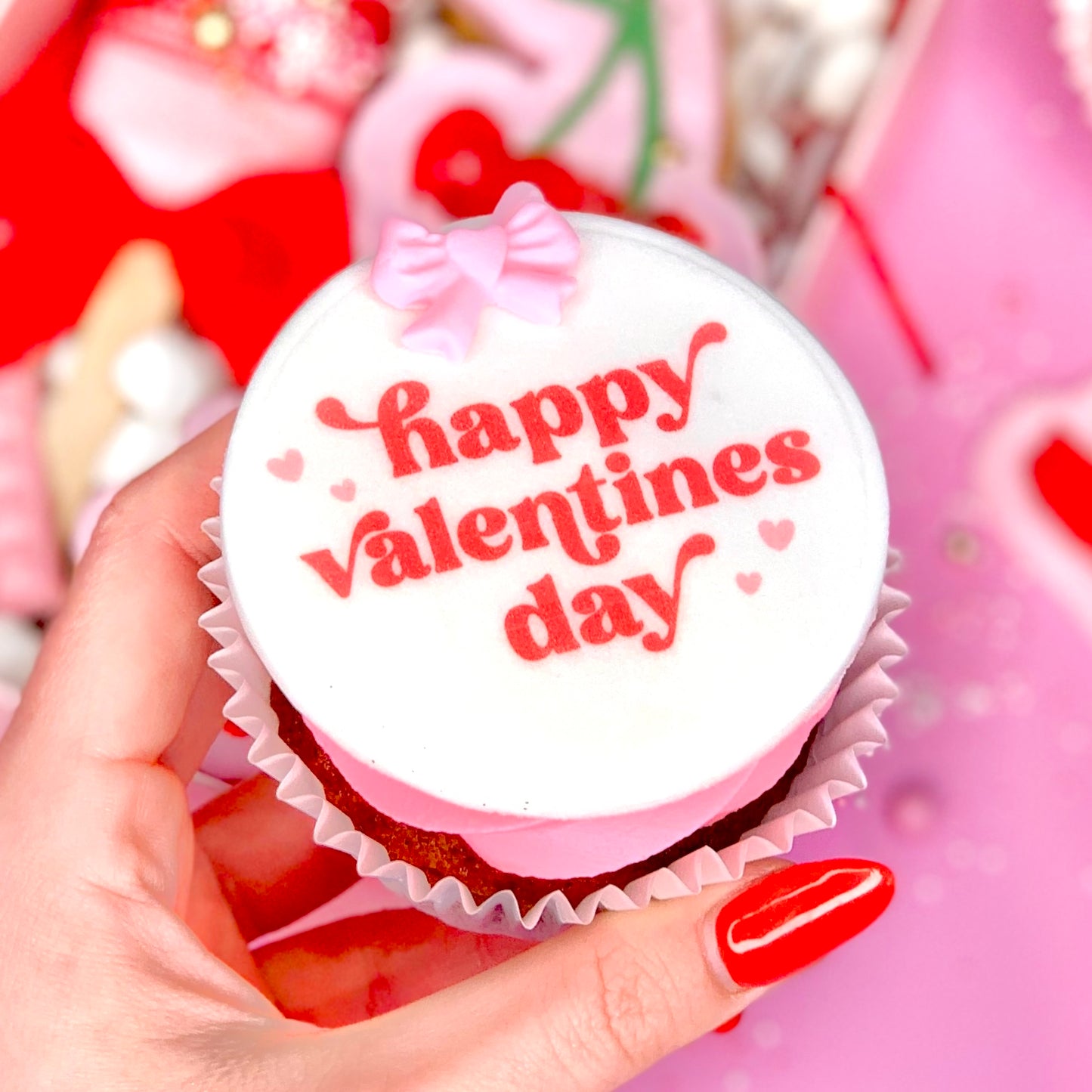 EDIBLE TOPPERS - HAPPY VALENTINES DAY