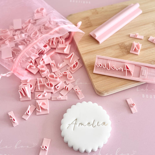 MINI ALPHABET COOKIE STAMP SET - AMELIA