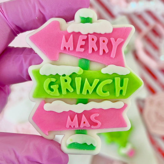 MERRY GRINCH-MAS SIGN POST - MULTI POP EMBOSSER AND CUTTER