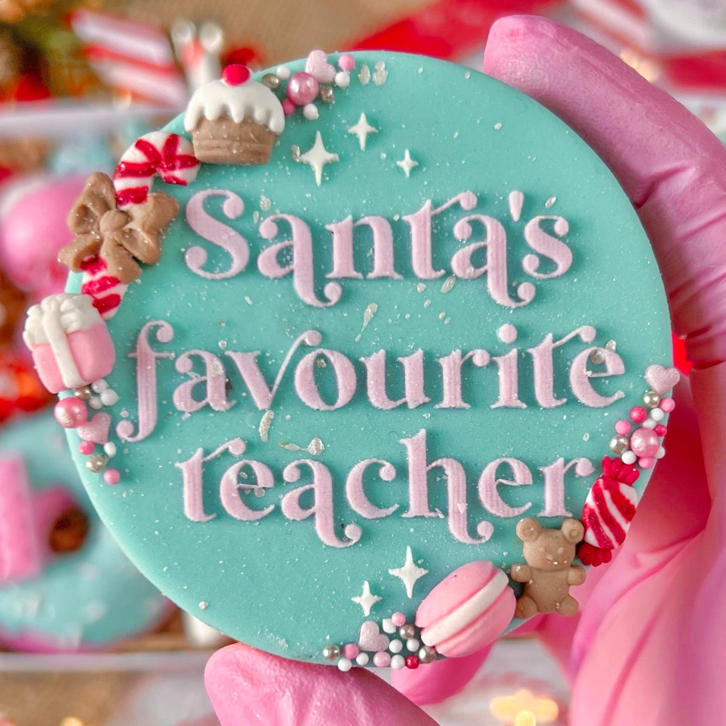 SANTAS FAVOURITE TEACHER - RAISED EMBOSSER