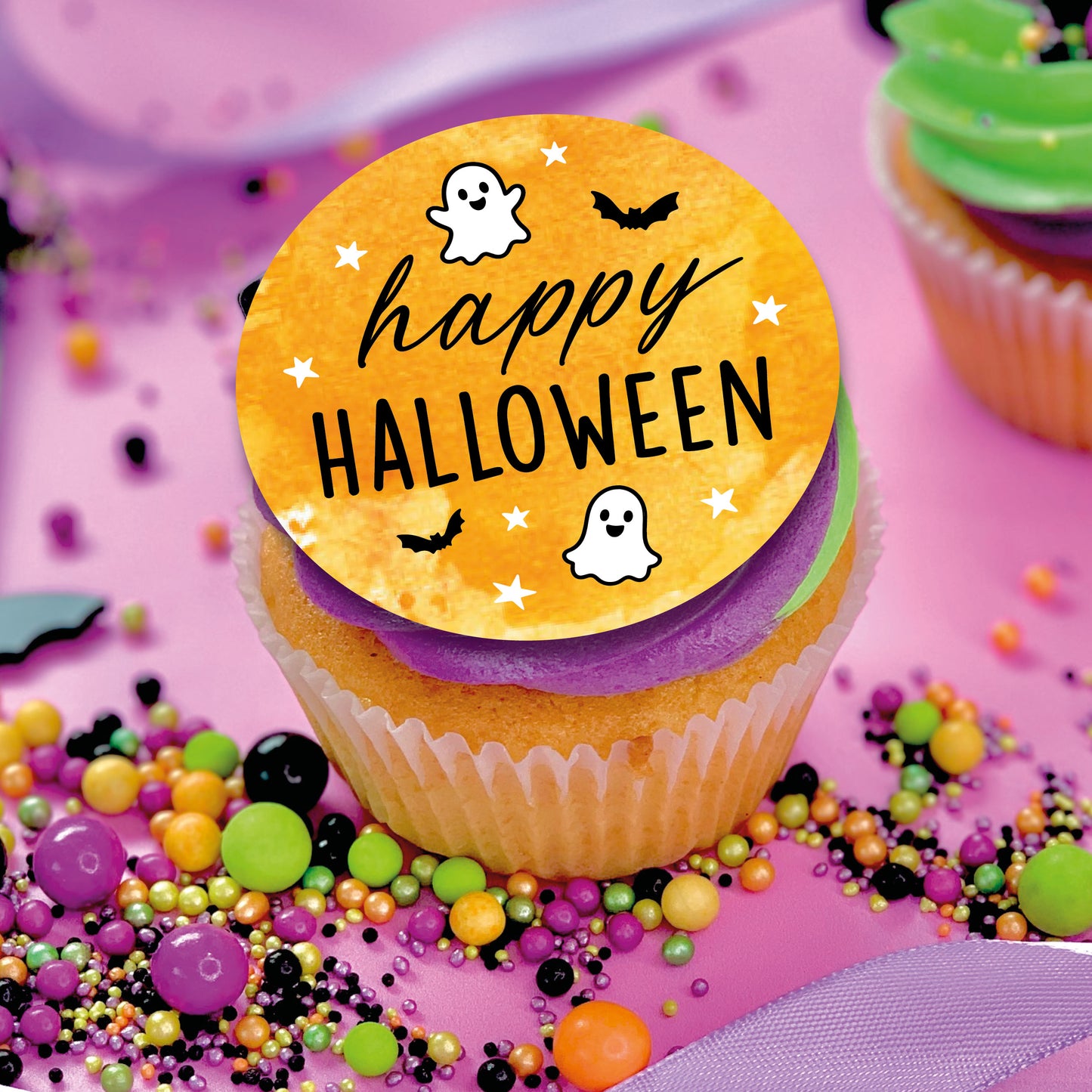 EDIBLE TOPPERS - HAPPY HALLOWEEN