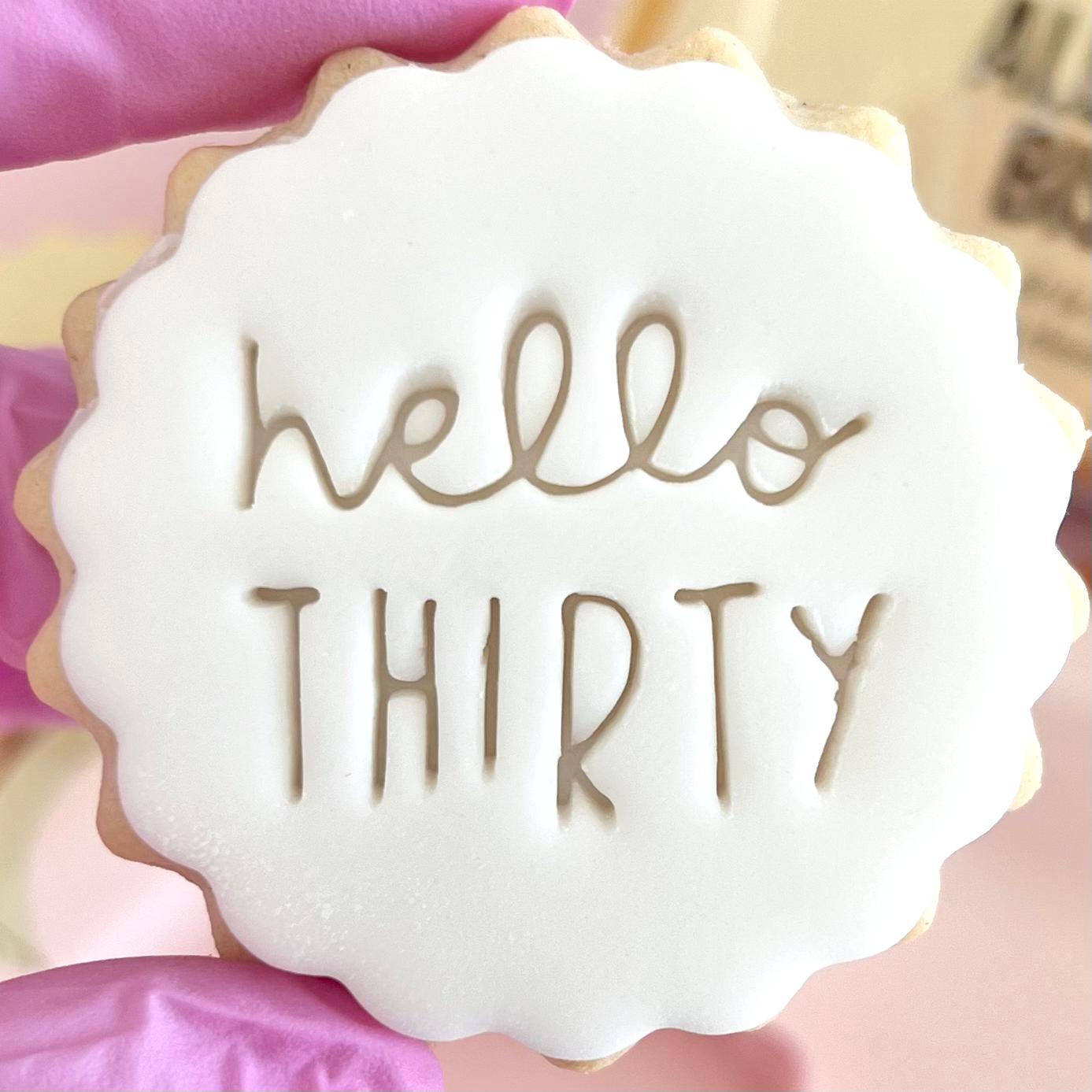 HELLO THIRTY STAMP