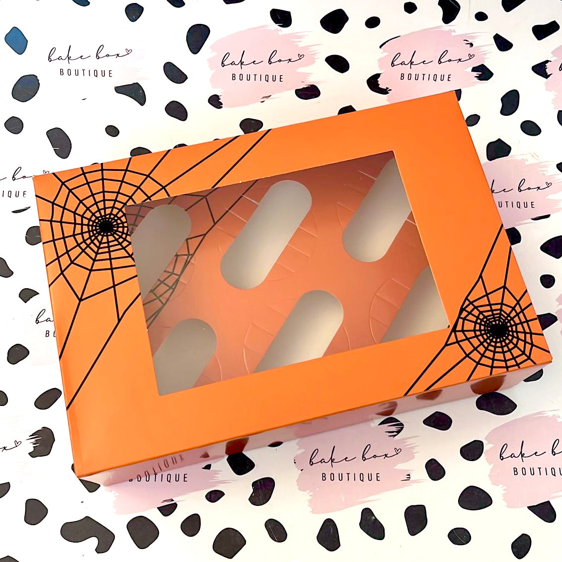 ORANGE HALLOWEEN CUPCAKE BOX