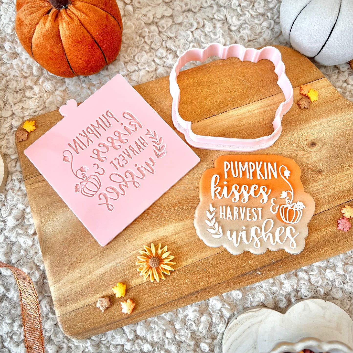 PUMPKIN KISSES & HARVEST WISHES - RAISED EMBOSSER
