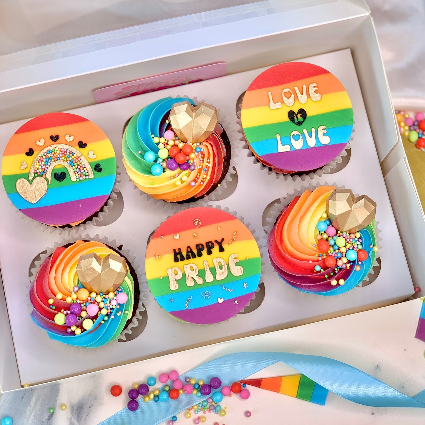 RAINBOW HEARTS - RAISED EMBOSSER