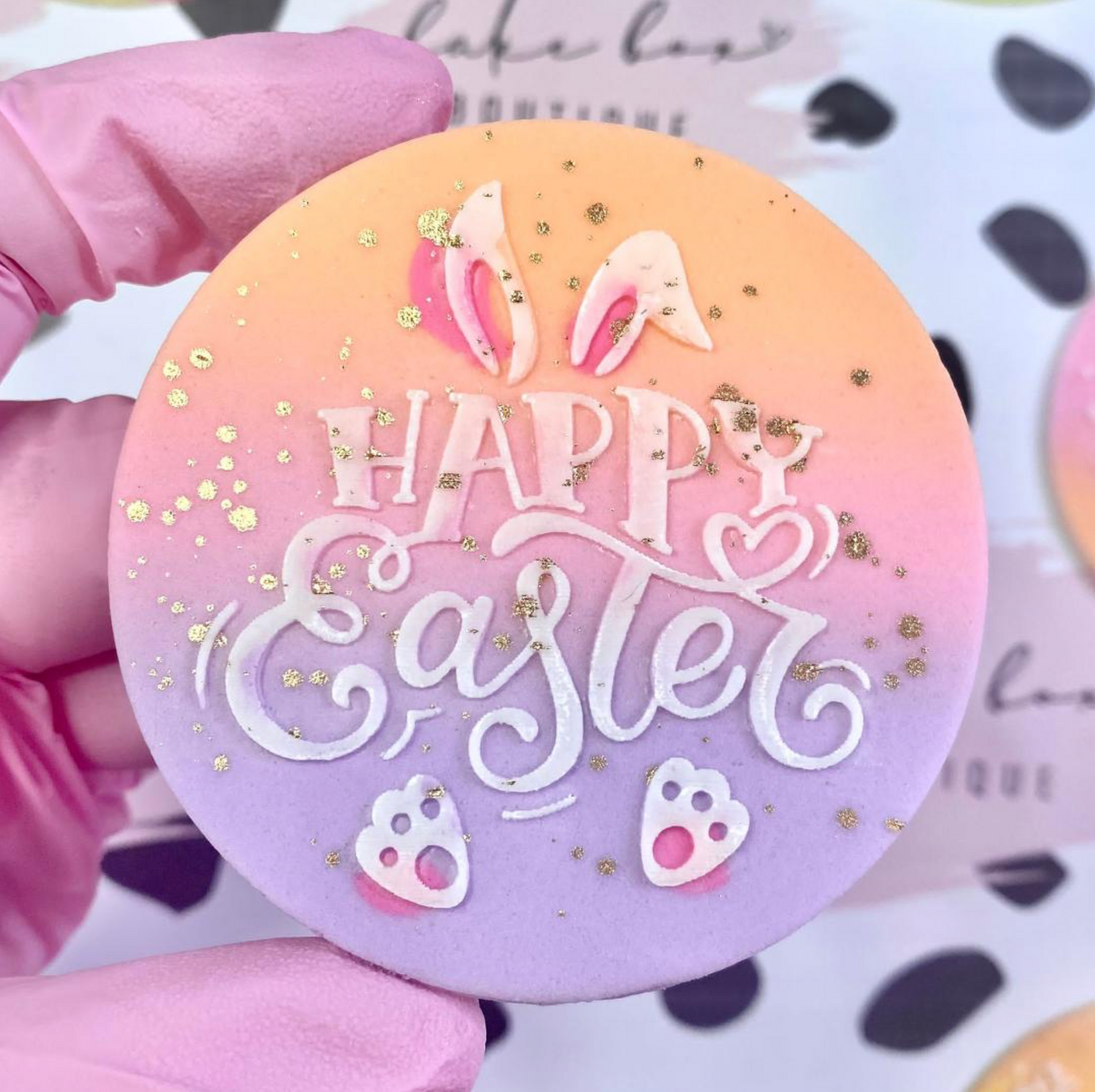 HAPPY EASTER BUNNY FEET - RAISED EMBOSSER
