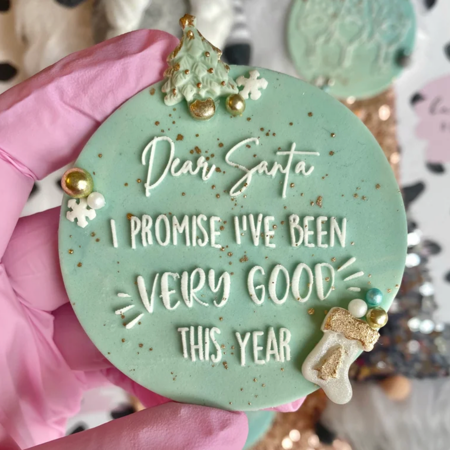 DEAR SANTA I PROMISE I'VE BEEN VERY GOOD THIS YEAR - RAISED EMBOSSER