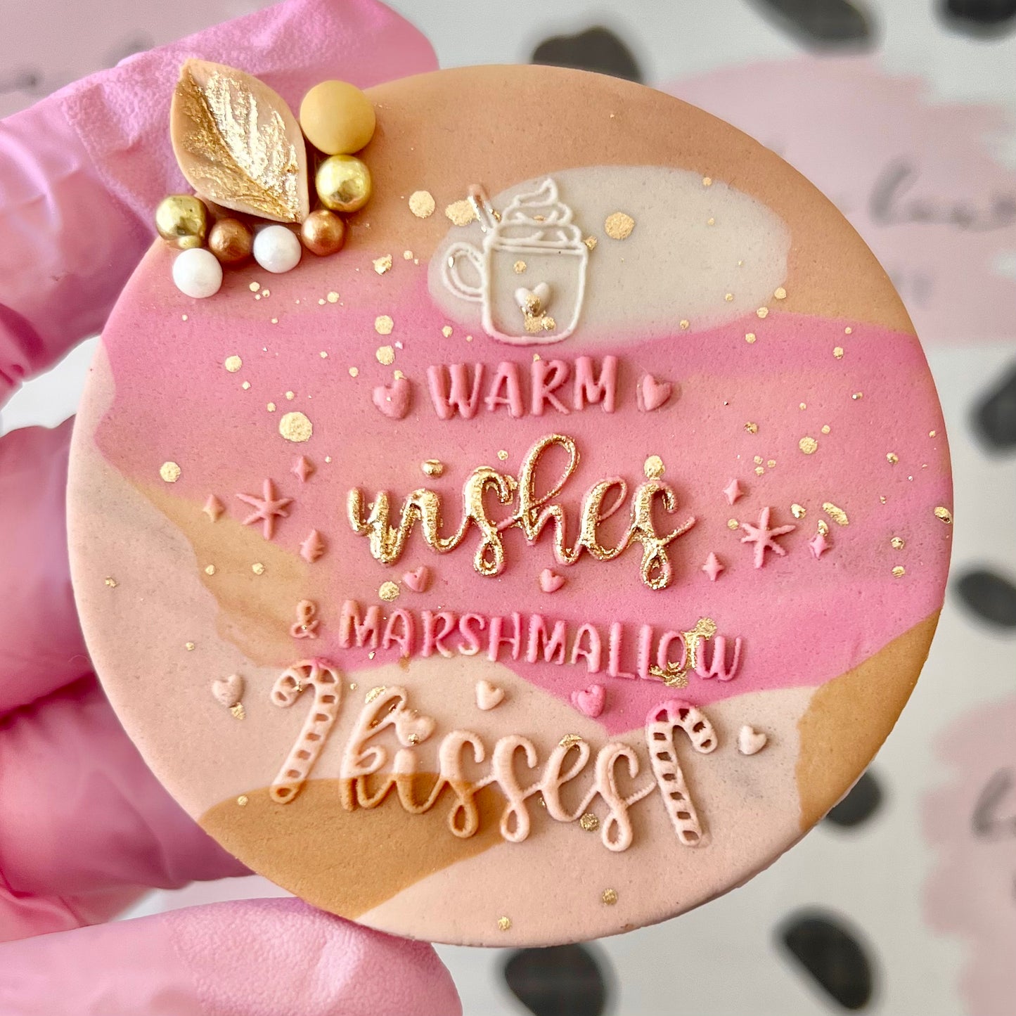 WARM WISHES & MARSHMALLOW KISSES  - RAISED EMBOSSER