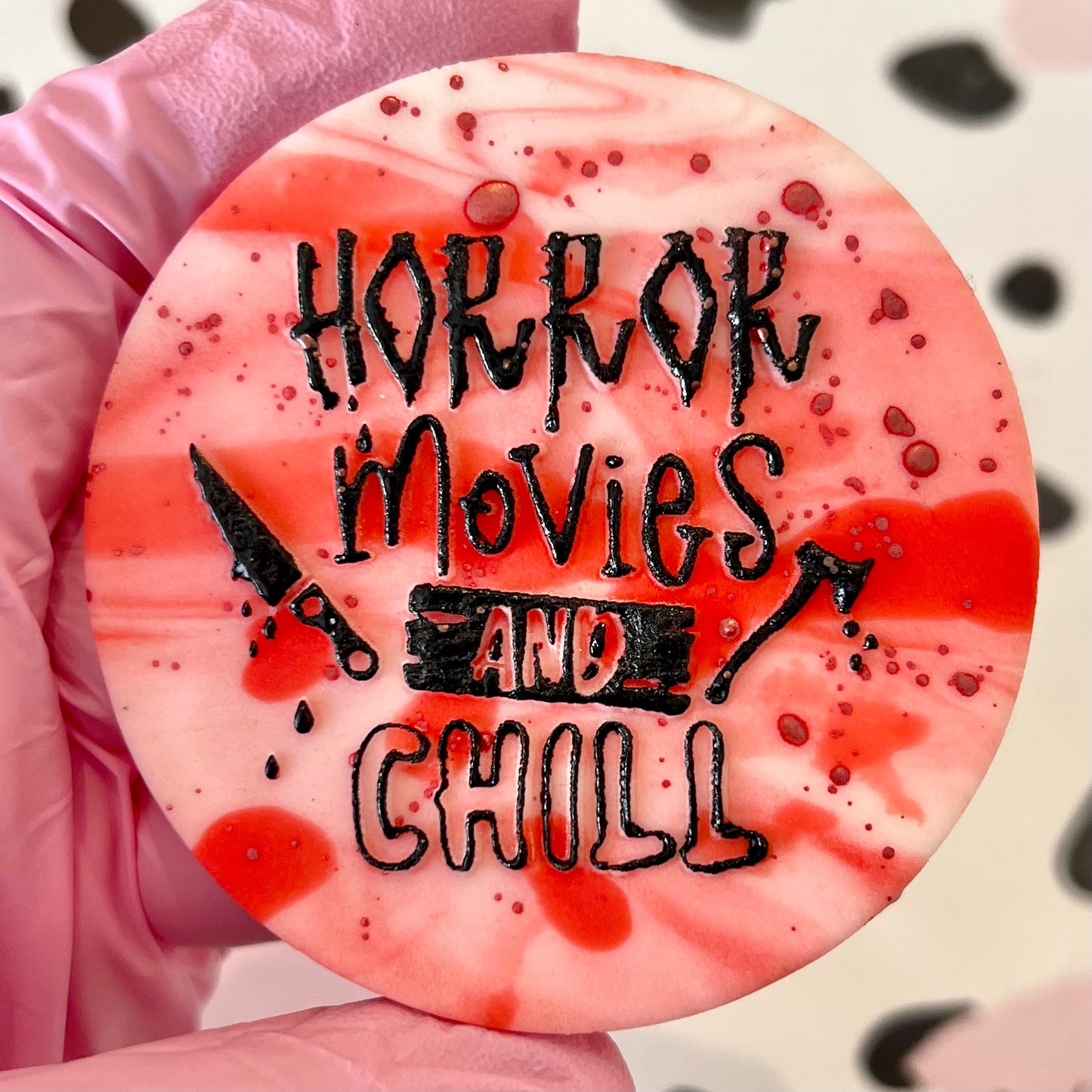 HORROR MOVIES AND CHILL  - RAISED EMBOSSER