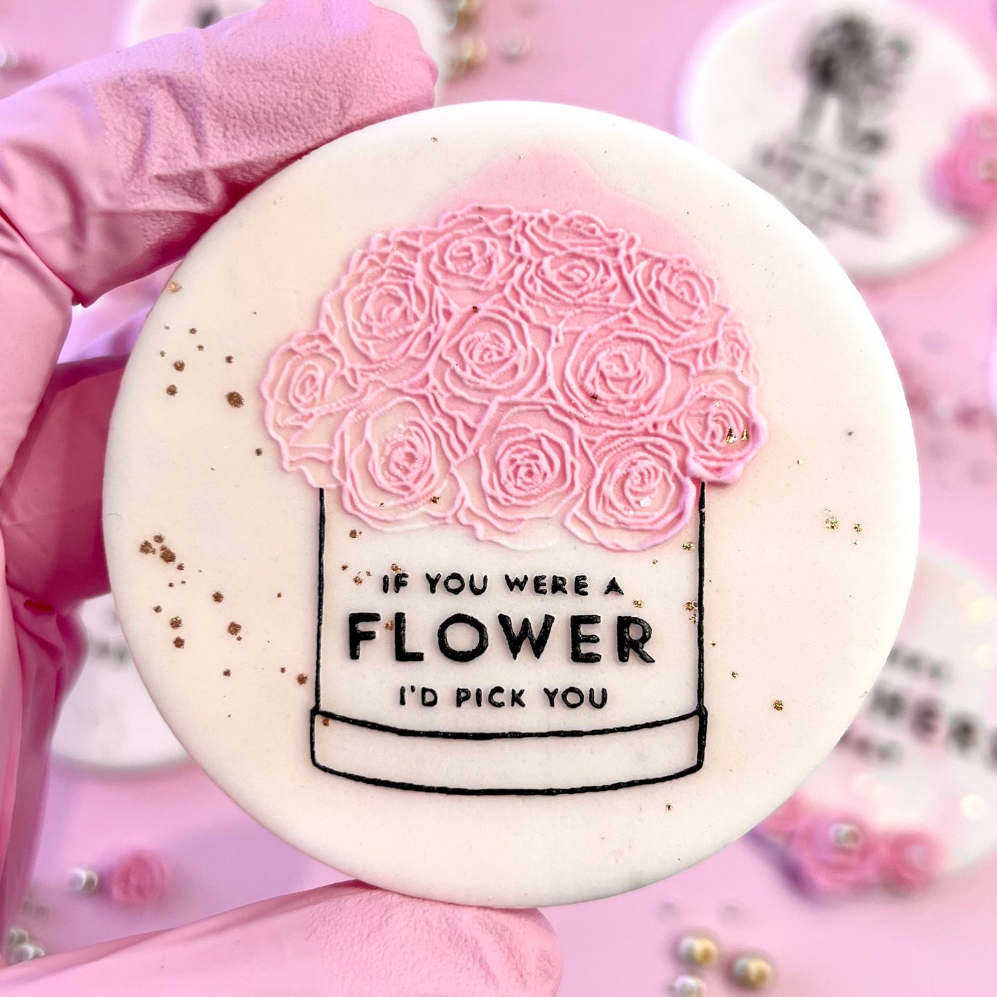 IF YOU WERE A FLOWER I'D PICK YOU BOX OF FLOWERS - RAISED EMBOSSER